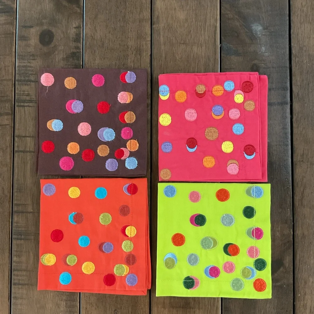 Crate&Barrel Colorful Polka Dot Cocktail Napkins (Set of 16) - Picture 2 of 3